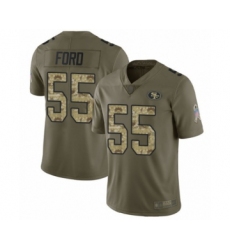 Youth San Francisco 49ers #55 Dee Ford Limited Olive Camo 2017 Salute to Service Football Jersey