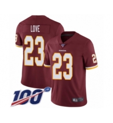 Men's Washington Redskins #23 Bryce Love Burgundy Red Team Color Vapor Untouchable Limited Player 100th Season Football Jersey