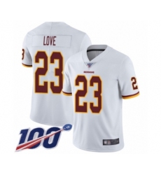 Men's Washington Redskins #23 Bryce Love White Vapor Untouchable Limited Player 100th Season Football Jersey
