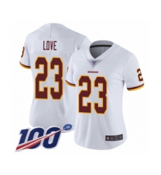 Women's Washington Redskins #23 Bryce Love White Vapor Untouchable Limited Player 100th Season Football Jersey