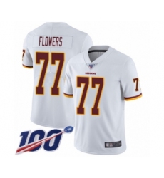 Men's Washington Redskins #77 Ereck Flowers White Vapor Untouchable Limited Player 100th Season Football Jersey