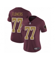 Women's Washington Redskins #77 Ereck Flowers Burgundy Red Gold Number Alternate 80TH Anniversary Vapor Untouchable Limited Player Football Jersey