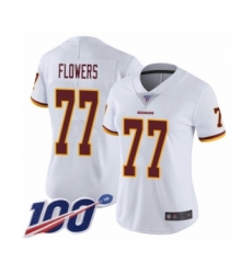 Women's Washington Redskins #77 Ereck Flowers White Vapor Untouchable Limited Player 100th Season Football Jersey
