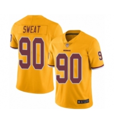 Men's Washington Redskins #90 Montez Sweat Limited Gold Rush Vapor Untouchable Football Jersey