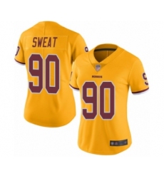 Women's Washington Redskins #90 Montez Sweat Limited Gold Rush Vapor Untouchable Football Jersey