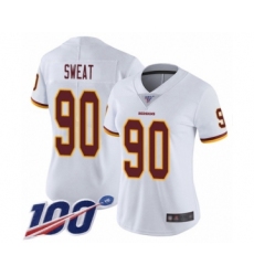 Women's Washington Redskins #90 Montez Sweat White Vapor Untouchable Limited Player 100th Season Football Jersey