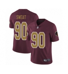 Youth Washington Redskins #90 Montez Sweat Burgundy Red Gold Number Alternate 80TH Anniversary Vapor Untouchable Limited Player Football Jersey