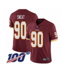 Youth Washington Redskins #90 Montez Sweat Burgundy Red Team Color Vapor Untouchable Limited Player 100th Season Football Jersey