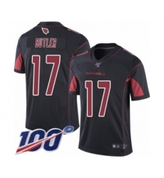 Men's Arizona Cardinals #17 Hakeem Butler Limited Black Rush Vapor Untouchable 100th Season Football Jersey