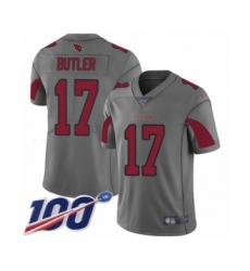 Men's Arizona Cardinals #17 Hakeem Butler Limited Silver Inverted Legend 100th Season Football Jersey