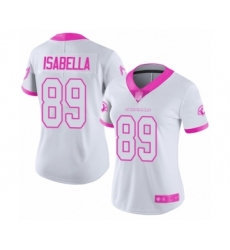 Women's Arizona Cardinals #89 Andy Isabella Limited White Pink Rush Fashion Football Jersey