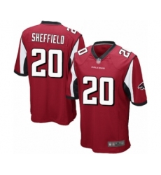 Men's Atlanta Falcons #20 Kendall Sheffield Game Red Team Color Football Jersey