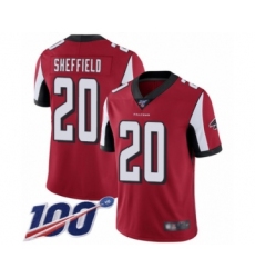 Men's Atlanta Falcons #20 Kendall Sheffield Red Team Color Vapor Untouchable Limited Player 100th Season Football Jersey