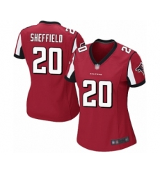 Women's Atlanta Falcons #20 Kendall Sheffield Game Red Team Color Football Jersey
