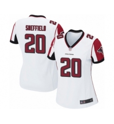 Women's Atlanta Falcons #20 Kendall Sheffield Game White Football Jersey