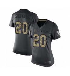 Women's Atlanta Falcons #20 Kendall Sheffield Limited Black 2016 Salute to Service Football Jersey