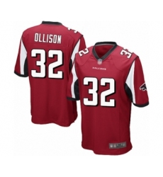 Men's Atlanta Falcons #32 Qadree Ollison Game Red Team Color Football Jersey