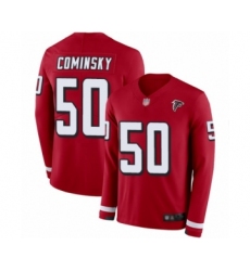 Men's Atlanta Falcons #50 John Cominsky Limited Red Therma Long Sleeve Football Jersey