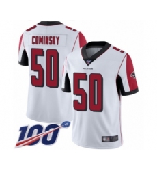 Men's Atlanta Falcons #50 John Cominsky White Vapor Untouchable Limited Player 100th Season Football Jersey