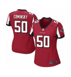 Women's Atlanta Falcons #50 John Cominsky Game Red Team Color Football Jersey
