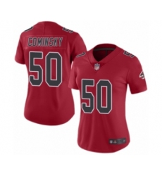 Women's Atlanta Falcons #50 John Cominsky Limited Red Rush Vapor Untouchable Football Jersey