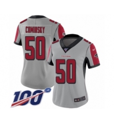 Women's Atlanta Falcons #50 John Cominsky Limited Silver Inverted Legend 100th Season Football Jersey