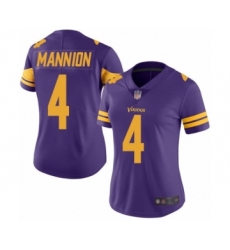 Women's Minnesota Vikings #4 Sean Mannion Limited Purple Rush Vapor Untouchable Football Jersey