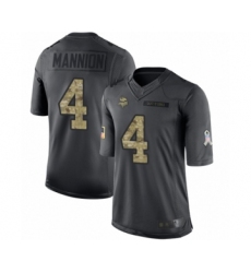 Youth Minnesota Vikings #4 Sean Mannion Limited Black 2016 Salute to Service Football Jersey