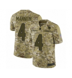Youth Minnesota Vikings #4 Sean Mannion Limited Camo 2018 Salute to Service Football Jersey