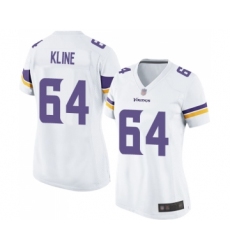 Women's Minnesota Vikings #64 Josh Kline Game White Football Jersey