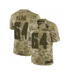 Youth Minnesota Vikings #64 Josh Kline Limited Camo 2018 Salute to Service Football Jersey
