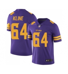 Youth Minnesota Vikings #64 Josh Kline Limited Purple Rush Vapor Untouchable Football Jersey