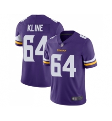Youth Minnesota Vikings #64 Josh Kline Purple Team Color Vapor Untouchable Limited Player Football Jersey