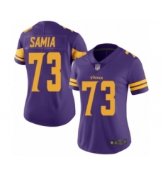Women's Minnesota Vikings #73 Dru Samia Limited Purple Rush Vapor Untouchable Football Jersey