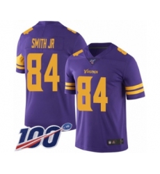 Men's Minnesota Vikings #84 Irv Smith Jr. Limited Purple Rush Vapor Untouchable 100th Season Football Jersey