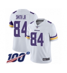 Men's Minnesota Vikings #84 Irv Smith Jr. White Vapor Untouchable Limited Player 100th Season Football Jersey