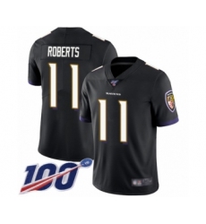 Men's Baltimore Ravens #11 Seth Roberts Black Alternate Vapor Untouchable Limited Player 100th Season Football Jersey
