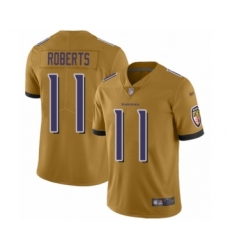 Men's Baltimore Ravens #11 Seth Roberts Limited Gold Inverted Legend Football Jersey