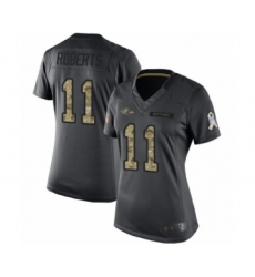 Women's Baltimore Ravens #11 Seth Roberts Limited Black 2016 Salute to Service Football Jersey