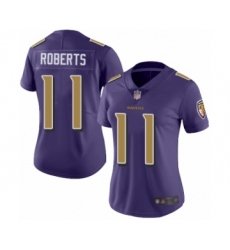 Women's Baltimore Ravens #11 Seth Roberts Limited Purple Rush Vapor Untouchable Football Jersey