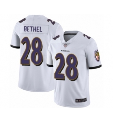Men's Baltimore Ravens #28 Justin Bethel White Vapor Untouchable Limited Player Football Jersey