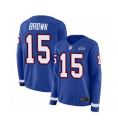 Women's Buffalo Bills #15 John Brown Limited Royal Blue Therma Long Sleeve Football Jersey