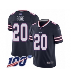Men's Buffalo Bills #20 Frank Gore Limited Navy Blue Inverted Legend 100th Season Football Jersey