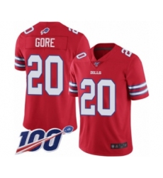 Men's Buffalo Bills #20 Frank Gore Limited Red Rush Vapor Untouchable 100th Season Football Jersey