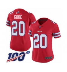 Women's Buffalo Bills #20 Frank Gore Limited Red Rush Vapor Untouchable 100th Season Football Jersey