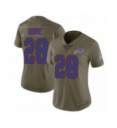 Women's Buffalo Bills #28 Frank Gore Limited Olive 2017 Salute to Service Football Jersey