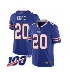 Youth Buffalo Bills #20 Frank Gore Royal Blue Team Color Vapor Untouchable Limited Player 100th Season Football Jersey