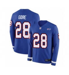 Youth Buffalo Bills #28 Frank Gore Limited Royal Blue Therma Long Sleeve Football Jersey