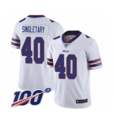 Men's Buffalo Bills #40 Devin Singletary White Vapor Untouchable Limited Player 100th Season Football Jersey