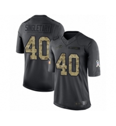 Youth Buffalo Bills #40 Devin Singletary Limited Black 2016 Salute to Service Football Jersey